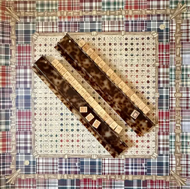 Tigre de Tartan Mahjong Mat, HANDBOOK PLAID