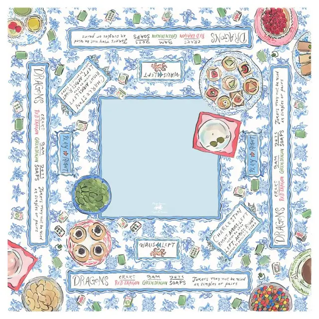 Tigre de Tartan Paige Spearin Mahjong Mat, "Mahj and Martinis", Special Edition Printing