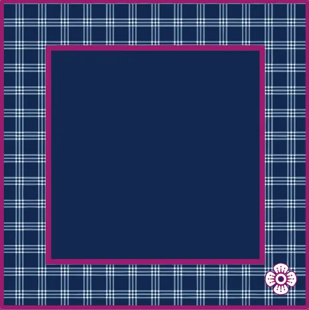 Woodlands Mahjong Society Navy plaid Mahjong Mat