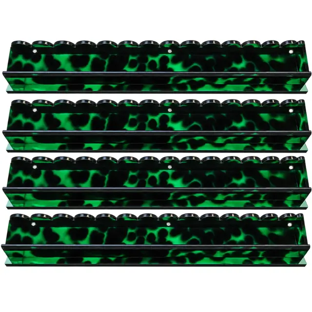 Mahjong Studios 20" Luxury Handmade Tortoise Shell Acrylic Mahjong Magnetic Rack and Pushers — 20" Tortoise Shell Straight Pusher