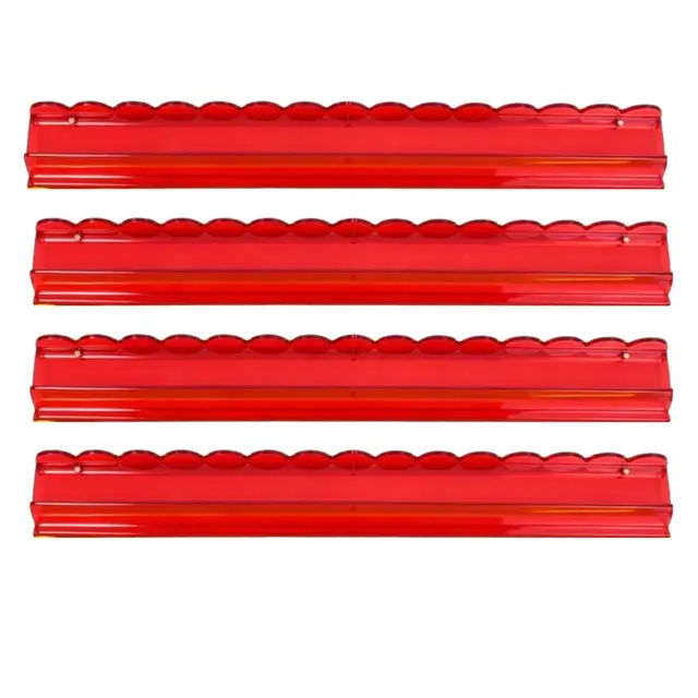Mahjong Studios 20" Red Luxury Acrylic Scalloped Mahjong Rack & Pusher — Yellow