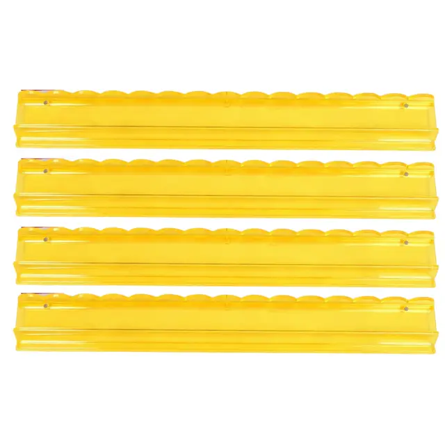 Mahjong Studios 20" Yellow Luxury Acrylic Scalloped Mahjong Rack & Pusher — Clear