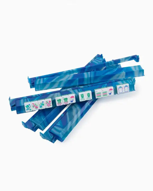Oh My Mahjong Blue Lace Agate Rack and Pusher Set