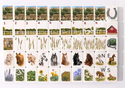 Kimberley Roberts Studio Equestrian Mahjong Set PRINTED