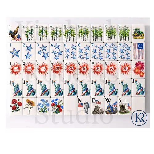 Kimberley Roberts Studio Patriotic Mahjong Set PRINTED