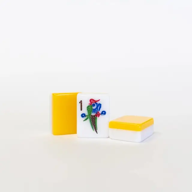 Mah Jongg Maven 2 Layer Lemon Yellow- Engraved and Handpainted American Mah Jongg tile set