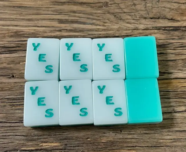 Mah Jongg Maven Custom 2- Layer Turquoise (can put on any 2 or 3 Layer color tile) with YES Jokers