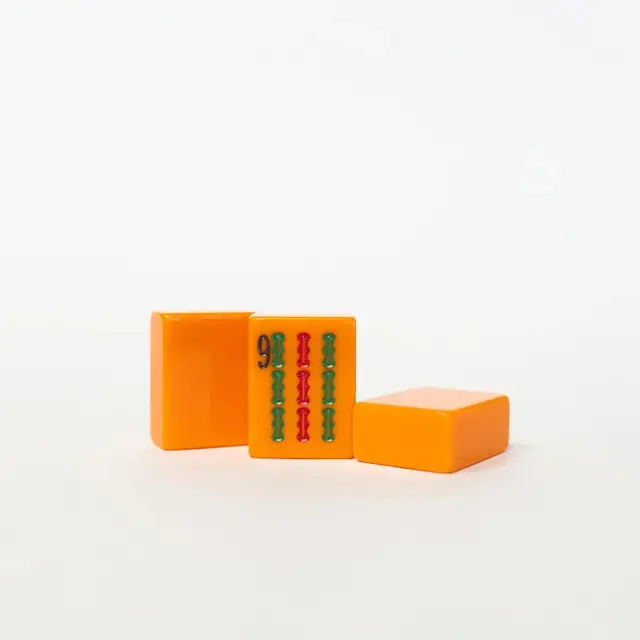 Mah Jongg Maven Hand Painted Tangerine/ Orange Mahjongg Tiles