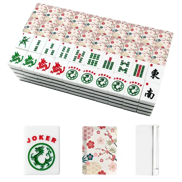 Splash Of Mahj And Color Co. Asian Floral Cherry Blossom American Mahjong Tiles And Carry Case — Box