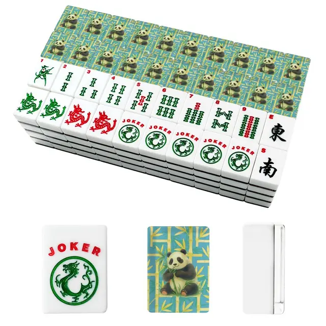 Splash Of Mahj And Color Co. Bamboo Panda Bear American Mahjong Tiles And Carry Bag — Box