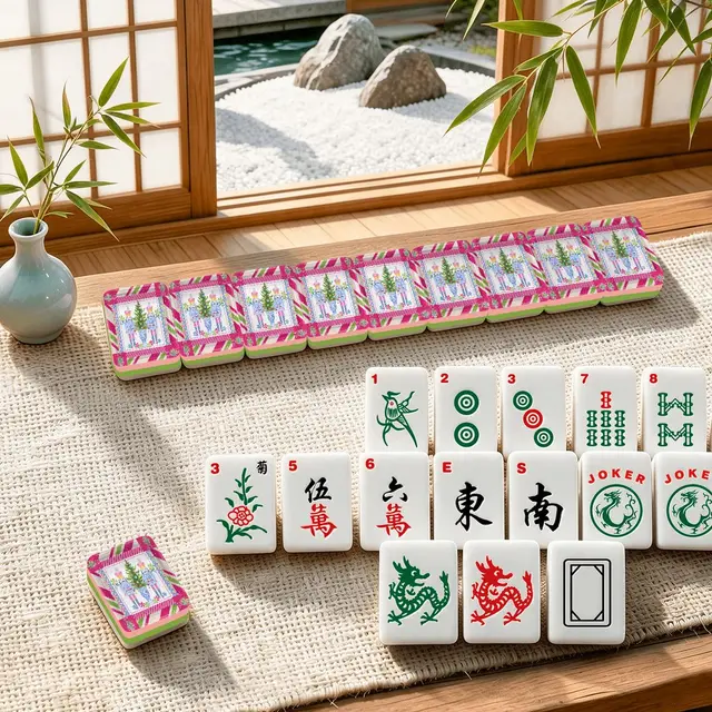 Splash Of Mahj And Color Co. Christmas Nutcracker Holiday ENGRAVED 4 Layer American Mahjong Tiles Set With Carry Case