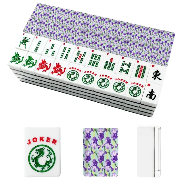 Splash Of Mahj And Color Co. Lavender Luck Iris Flowers American Mahjong Tiles And Carry Case — Box
