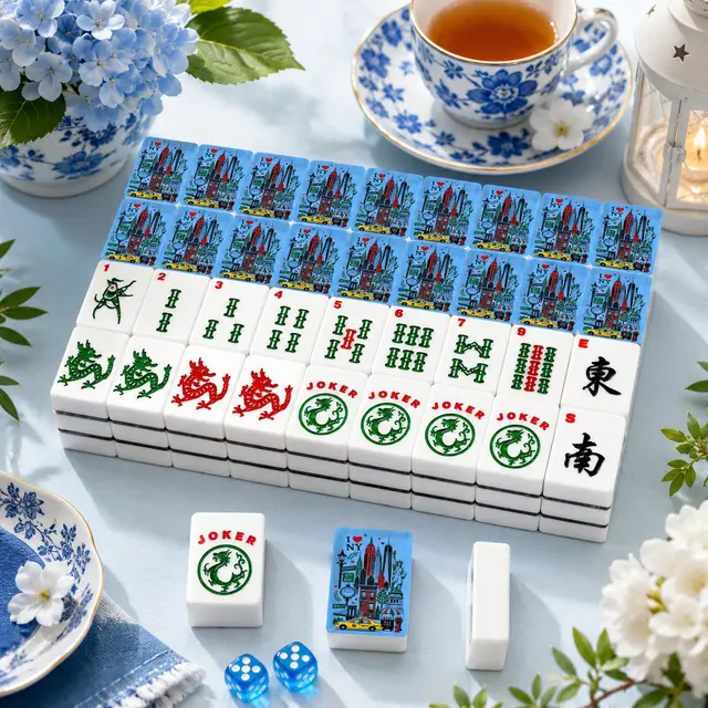 Splash Of Mahj And Color Co. New York City American Mahjong Tiles And Carry Case
