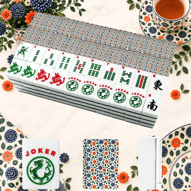 Splash Of Mahj And Color Co. Polish Pottery Inspired American Mahjong Tiles And Carry Case Bundle — Box