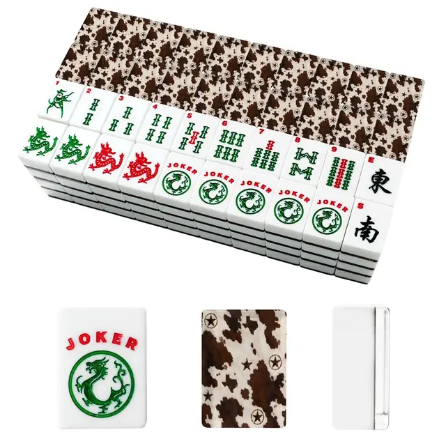 Splash Of Mahj And Color Co. Texas Cowhide Lonestar American Mahjong Tiles And Carry Case — Box
