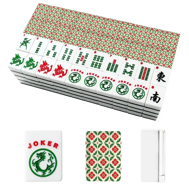 Splash Of Mahj And Color Co. The Bloom-A-Rama Modern Red And Green American Mahjong Tiles — Box