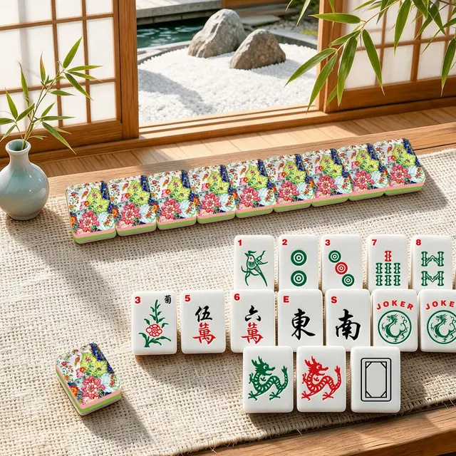 Splash Of Mahj And Color Co. Tobacco Leaf 4 Layer American Mahjong Tiles Set And Carry Case