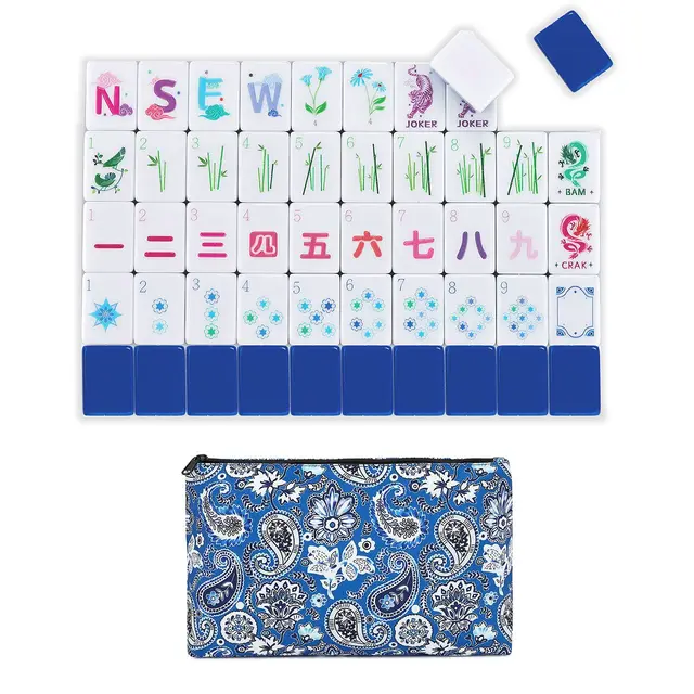Sweet Jojo Designs Luxury Blue Tiger Mahjong Tile Set