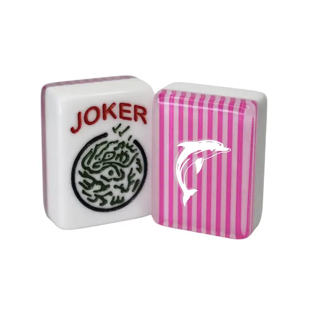 Where the Wind Blows CUSTOM Dolphin American Mah Jongg Tiles — Pink Stripe