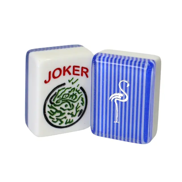 Where the Wind Blows CUSTOM Flamingo Full Set Mah Jongg Tiles — Blue Stripe