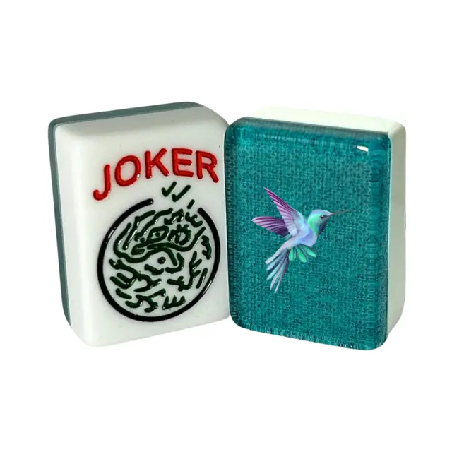 Where the Wind Blows CUSTOM Printed Hummingbird American Mah Jongg Tiles — Aquamarine