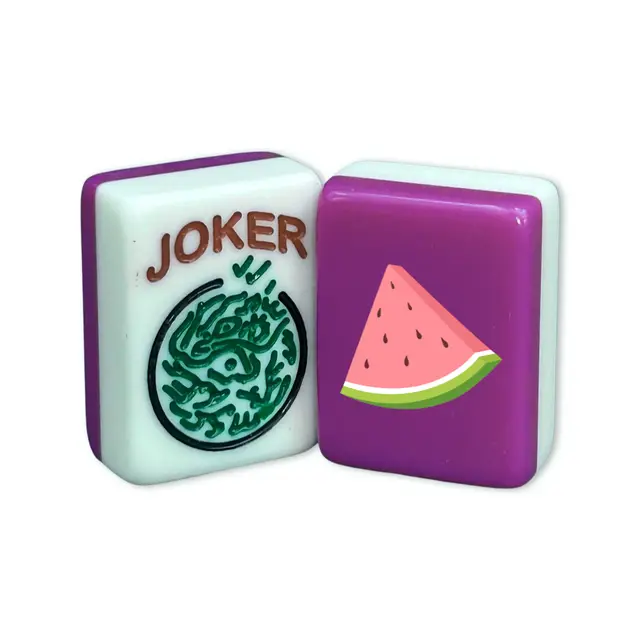 Where the Wind Blows CUSTOM Printed Watermelon American Mah Jongg Tiles — Fandango and White